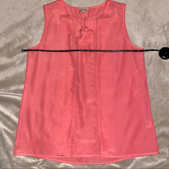 Daniel Cremieux Salmon Scalloped Sleeveless Blouse Size M - Picture 2 of 8